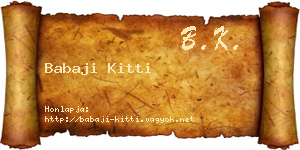 Babaji Kitti névjegykártya